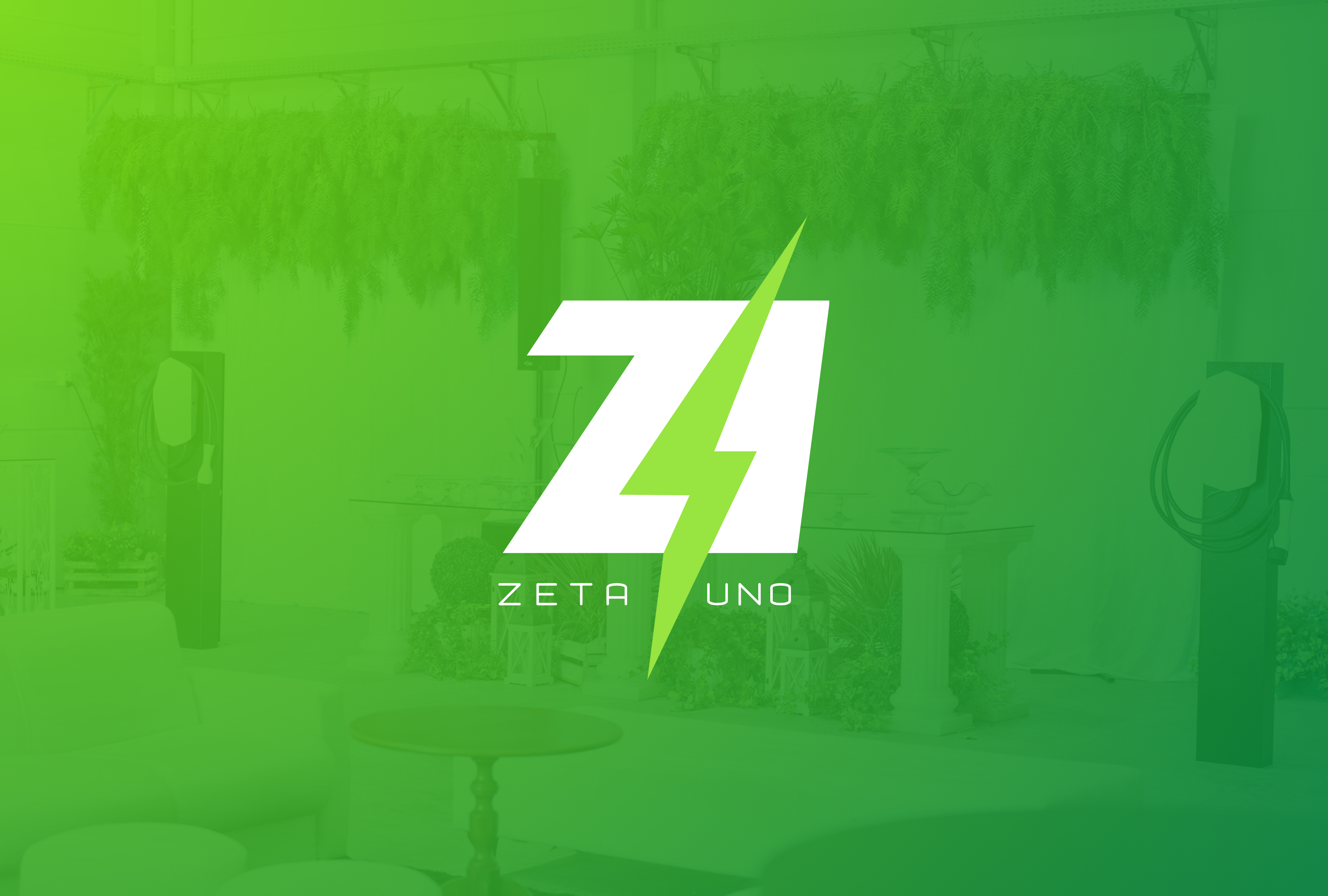 Logotipo da ZetaUno sobre o showroom da empresa